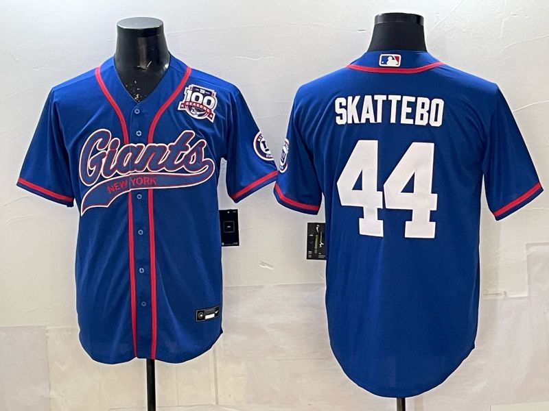 Men 2025 New York Giants #44 Skattebo Blue Joint Name Nike Limited NFL Jersey 05->new york giants->NFL Jersey